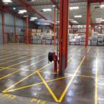Marquage au sol peinture, zone de stockage industrie