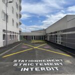 Marquage au sol exterieur thermoplastique métacrylathe enduit à froid routier